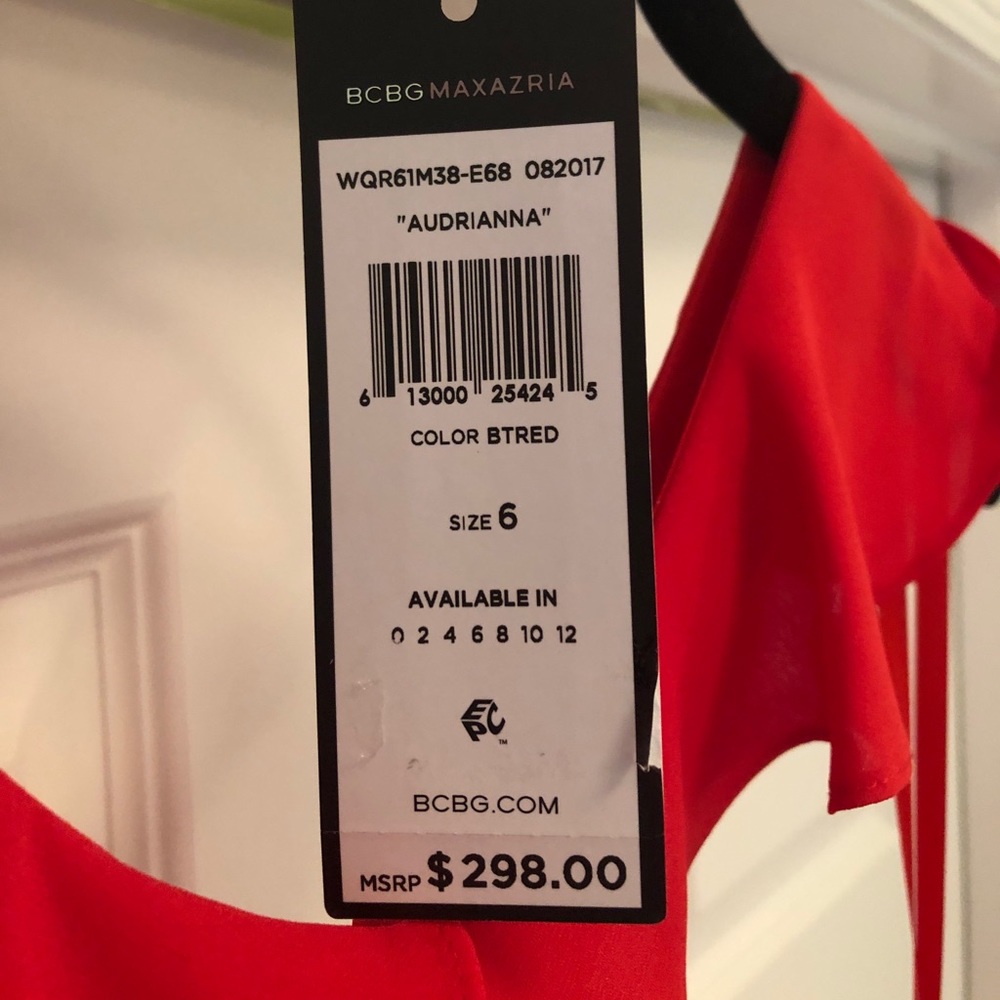 BCBG Red Ruffle Gown - Picture 3 of 4